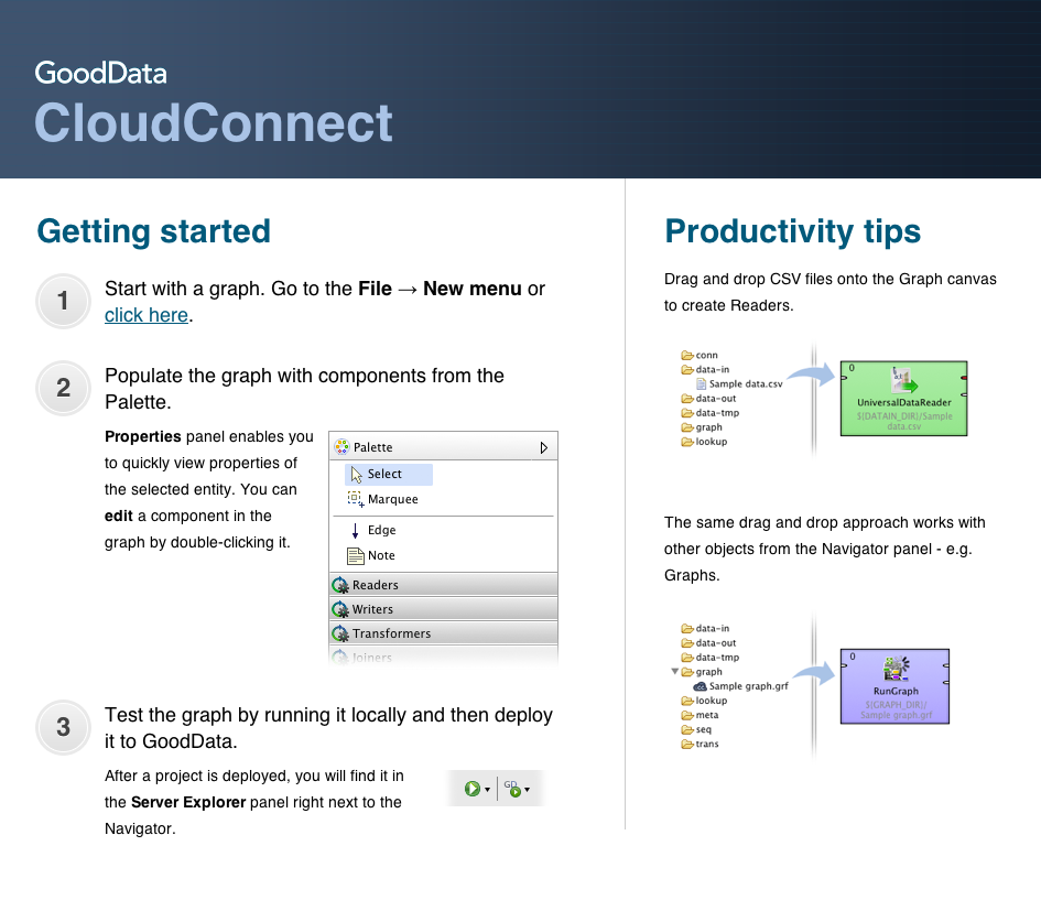 CloudConnect Designer Introductory Screen