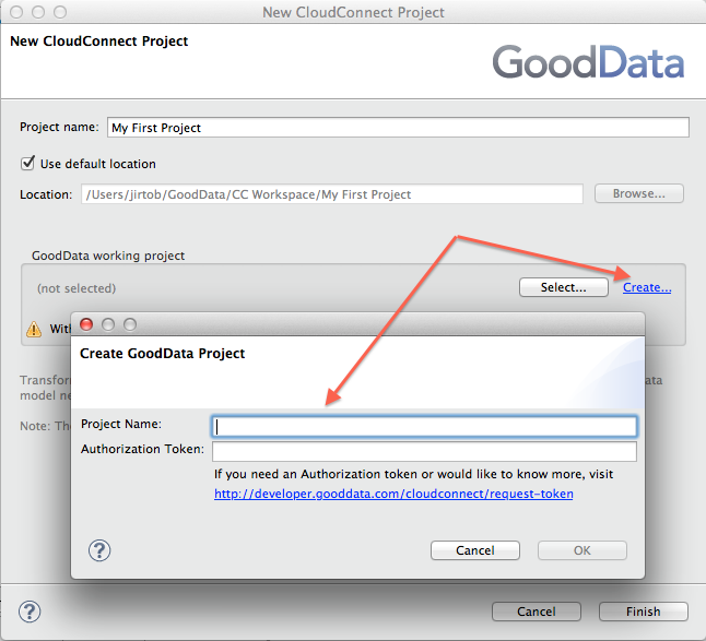 Creating GoodData empty Project