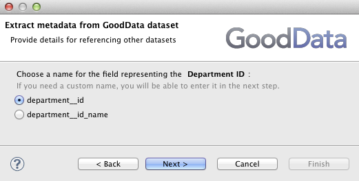 Primary label identification in the Extract Metadata from GoodData Dataset Dialog