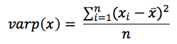 Equation - Variance for Populations