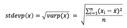 Equation - Standard Deviation for Populations