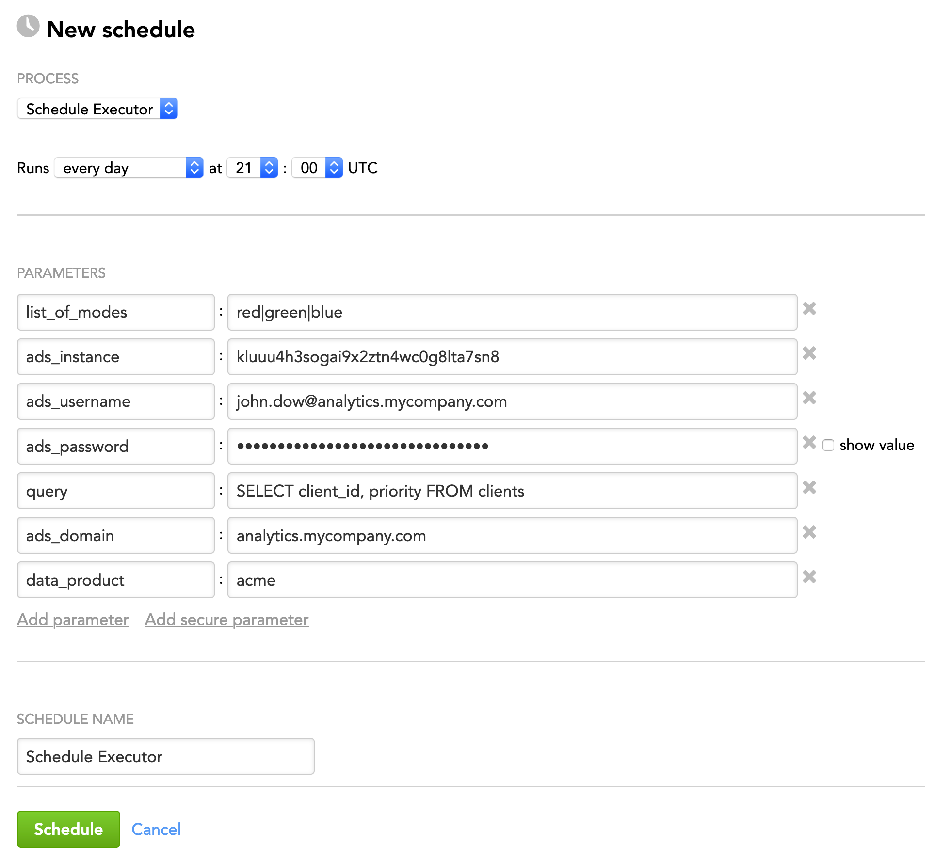 Schedule Executor  GoodData Enterprise